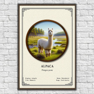 Poster Série de zoologie de l'alpaca