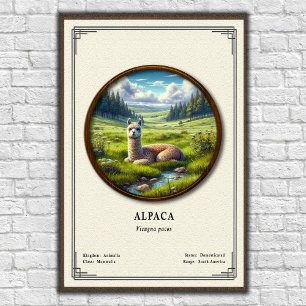 Poster Série de zoologie de l'alpaca