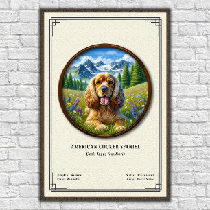 Poster Série de zoologie de l'American Cocker Spaniel