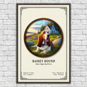 Poster Série de zoologie du Basset Hound