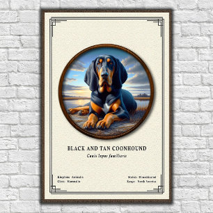 Poster Série de zoologie du Black and Tan Coonhound