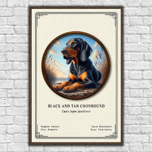 Poster Série de zoologie du Black and Tan Coonhound