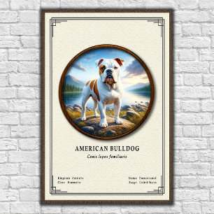 Poster Série de zoologie du Bulldog américain