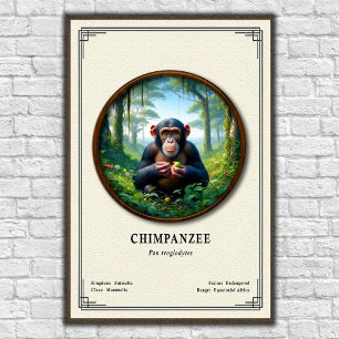 Poster Série de zoologie du chimpanzé