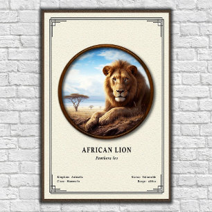 Poster Série de zoologie du lion africain