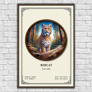 Poster Série de zoologie du Lynx roux