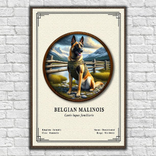 Poster Série de zoologie du Malinois belge