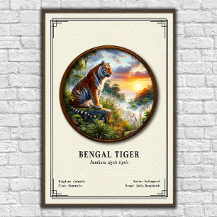 Poster Série de zoologie du tigre du Bengale