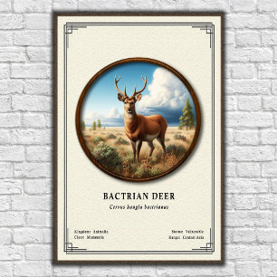 Poster Série de zoologie sur le cerf bactrien