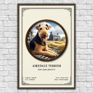 Poster Série de zoologie sur le Terrier Airedale