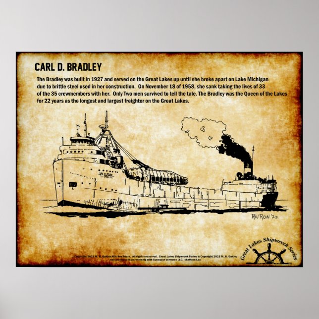 Poster Série des épaves des Grands Lacs : Carl D Bradley (Devant)