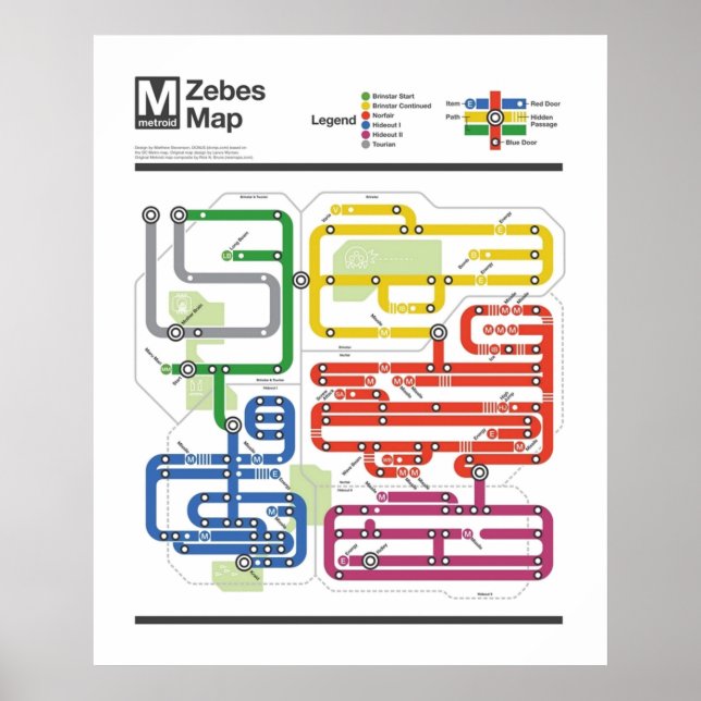 Poster Série Metroid Metro NES Maps (Devant)