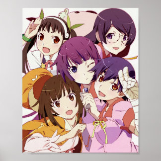 Poster Série Monogatari - Groupe