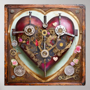 Poster Série Steampunk Rouge à Cœur Buff