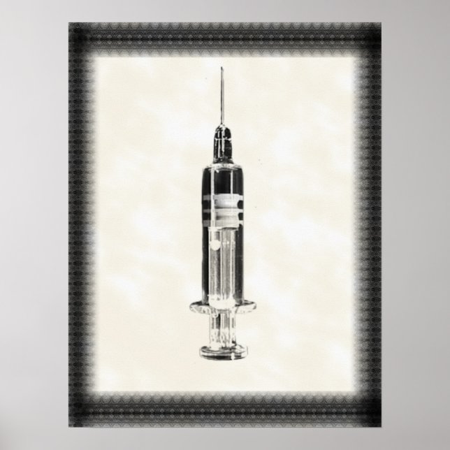 Poster seringue de style vintage (Devant)