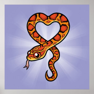 Poster Serpent à caricature