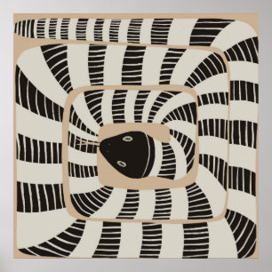 Poster Serpent Abstrait rayé   Snake Lover