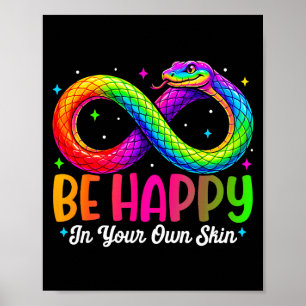 Poster Serpent arc-en-ciel être heureux conception de sen