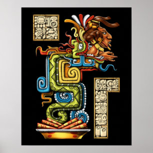Poster Serpent de vision maya