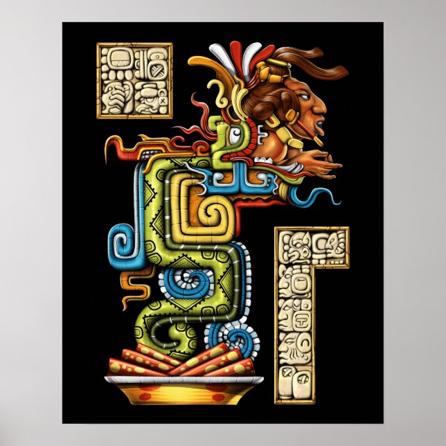 Poster Serpent de vision maya (Devant)