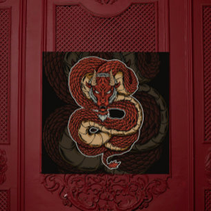 Poster Serpent infernal Dragon rouge