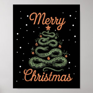 Poster Serpent Noël Arbre de Noël Joyeux Christ