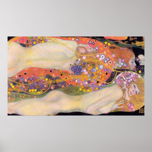 Poster Serpents d'eau de Klimt II (Devant)