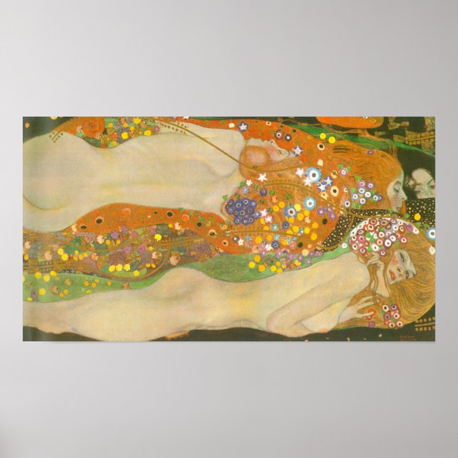 Poster Serpents d'eau II par Gustav Klimt, Art Nouveau (Devant)