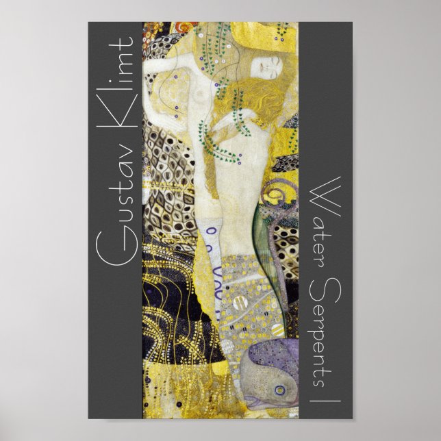 Poster Serpents d'eau Klimt restaurés Peinture Art Nouvea (Devant)