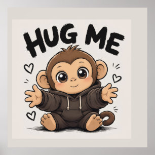 Poster Serrer Moi Singe