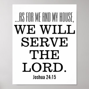 Poster Serve le Seigneur Bible Verse Écriture Joshua 24