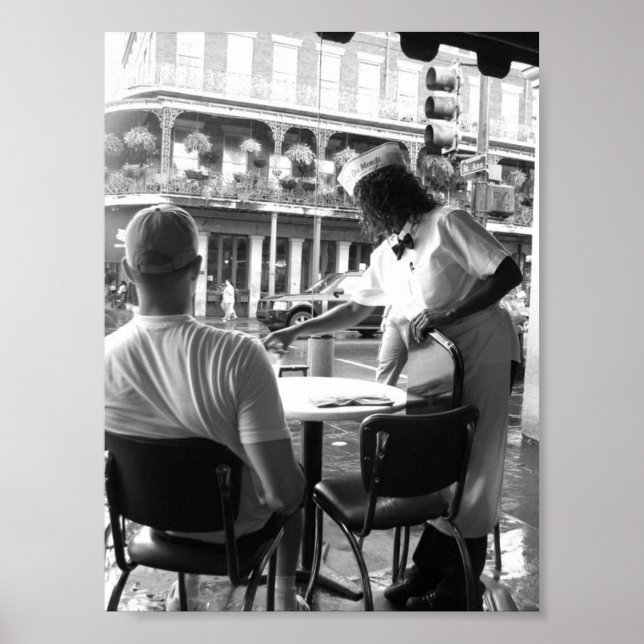 Poster Serveuse au Café du Monde New Orleans, Louisiane (Devant)