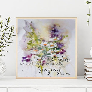 Poster Servez le Seigneur avec une joie florale