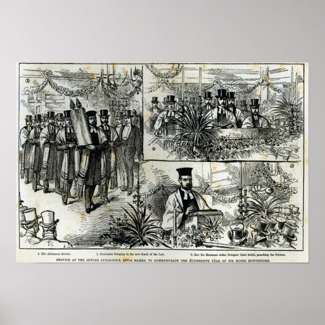 Poster Service à la synagogue juive (Devant)