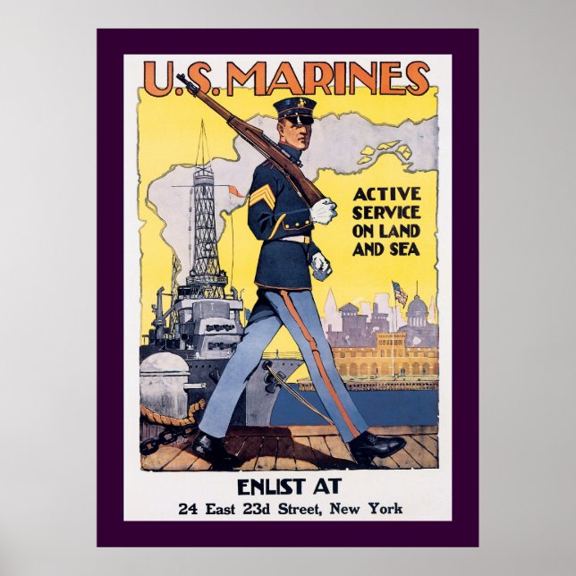 Poster Service actif en terre et en mer (Devant)