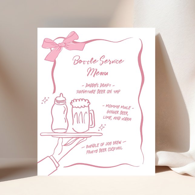 Poster Service de bouteilles de Whimsical Baby shower Bar (Créateur téléchargé)