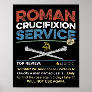 Poster Service de crucifixion romain hilarant drôle chrét