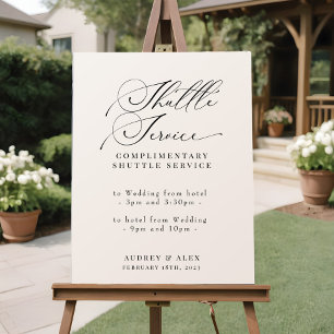 Poster Service de navette mariage Signé Moderne Élégant