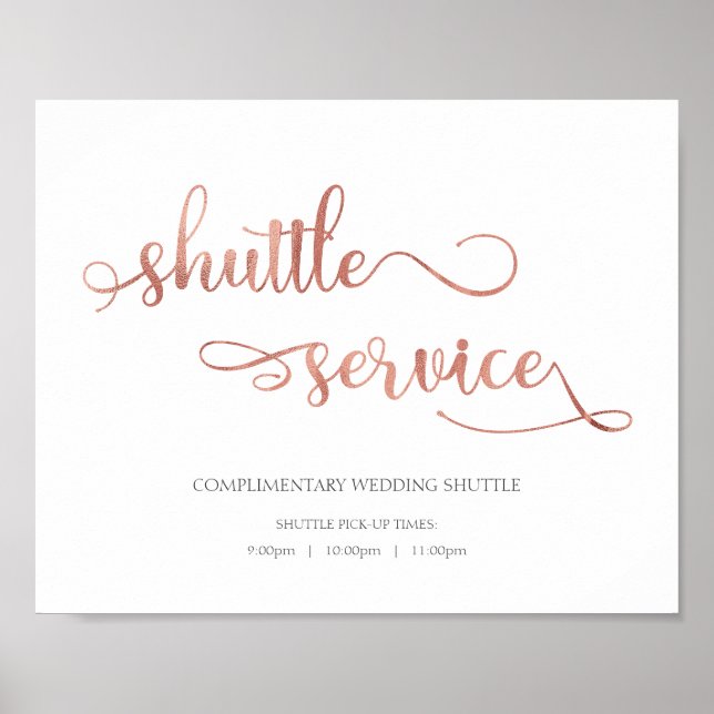 Poster Service de navette, rose de transport de bus Signé (Devant)