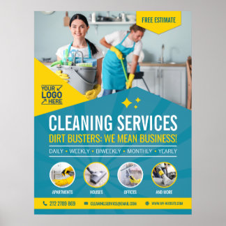 Poster Service de nettoyage professionnel