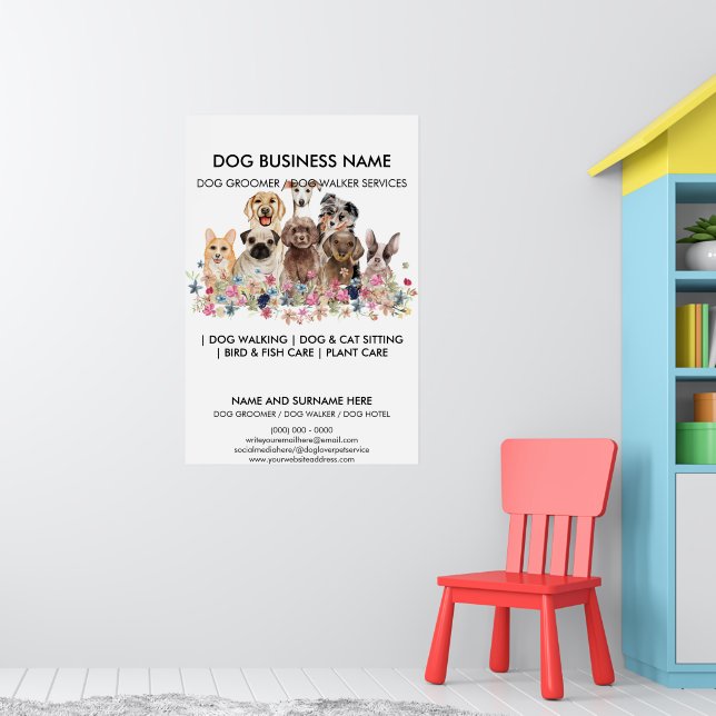 Poster Service de Rencontre pour Petits Chiens (Pépinière 1)
