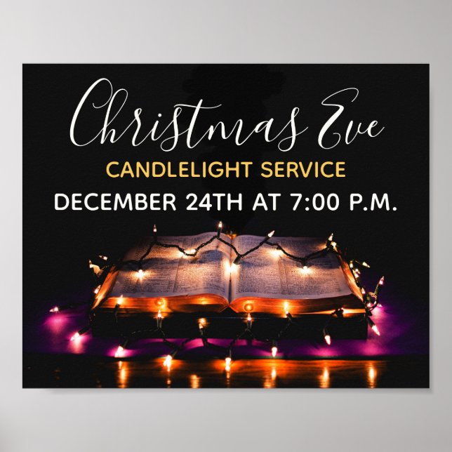 Poster Service d'église de Noël (Devant)