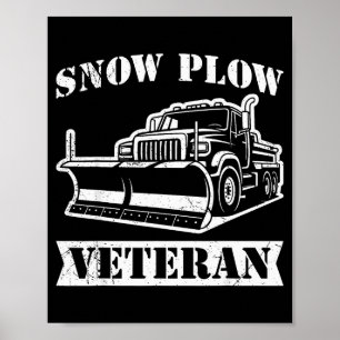 Poster Service d'hiver Chasse-neige Vétéran Retraité Drôl