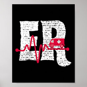 Poster Service D'Urgence Er Infirmière Avant Et Arrière É