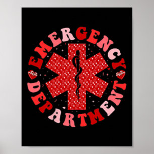 Poster Service d'urgence Saint-Valentin Er Infirmière Sai