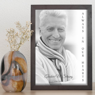 Poster Service Funéraire Mémorial Photo Noir & Blanc