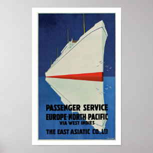 Poster Service passager de la compagnie est-asiatique