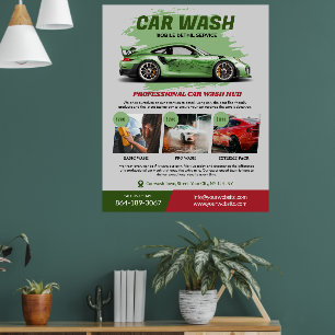 Poster Services de lavage de voiture