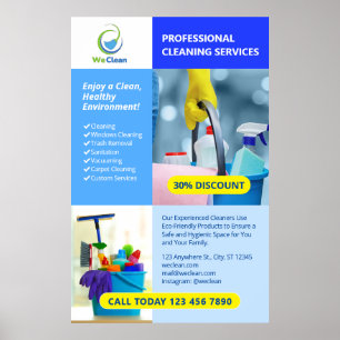Poster Services de nettoyage professionnel Circulaire d'a