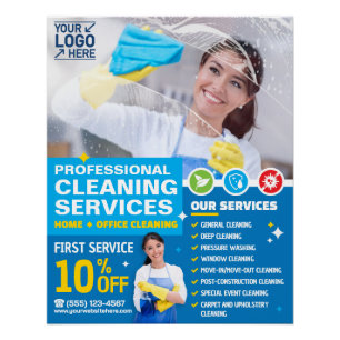 Poster Services de nettoyage professionnels - (finition b